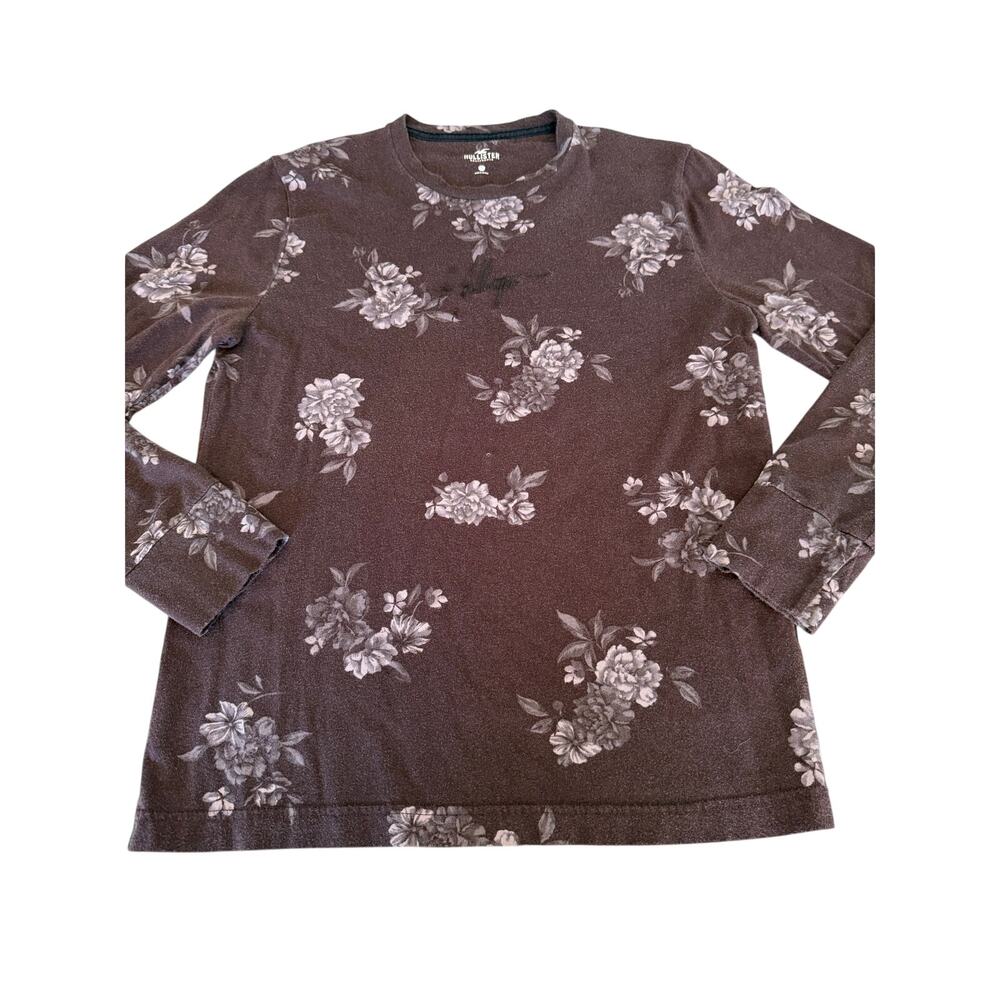 Hollister Men’s Floral Print Knit Shirt Size Small Long Sleeve